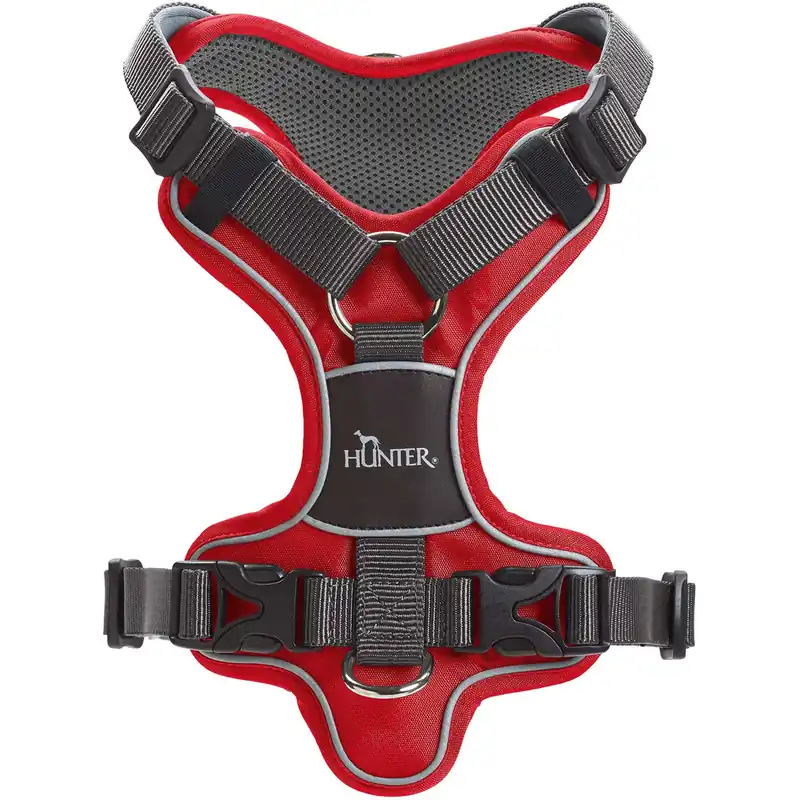 Angebot HUNTER Geschirr Divo M rot/grau